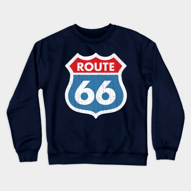 Route 66 Weathered Crewneck Sweatshirt by DetourShirts